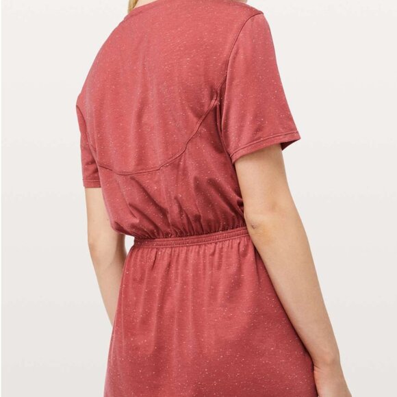 Lululemon Unwind Your Mind Dress Brick Rose / White - Picture 3 of 10